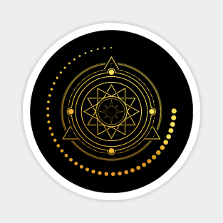 Cosmic Sun Moon Gold Texture Magnet